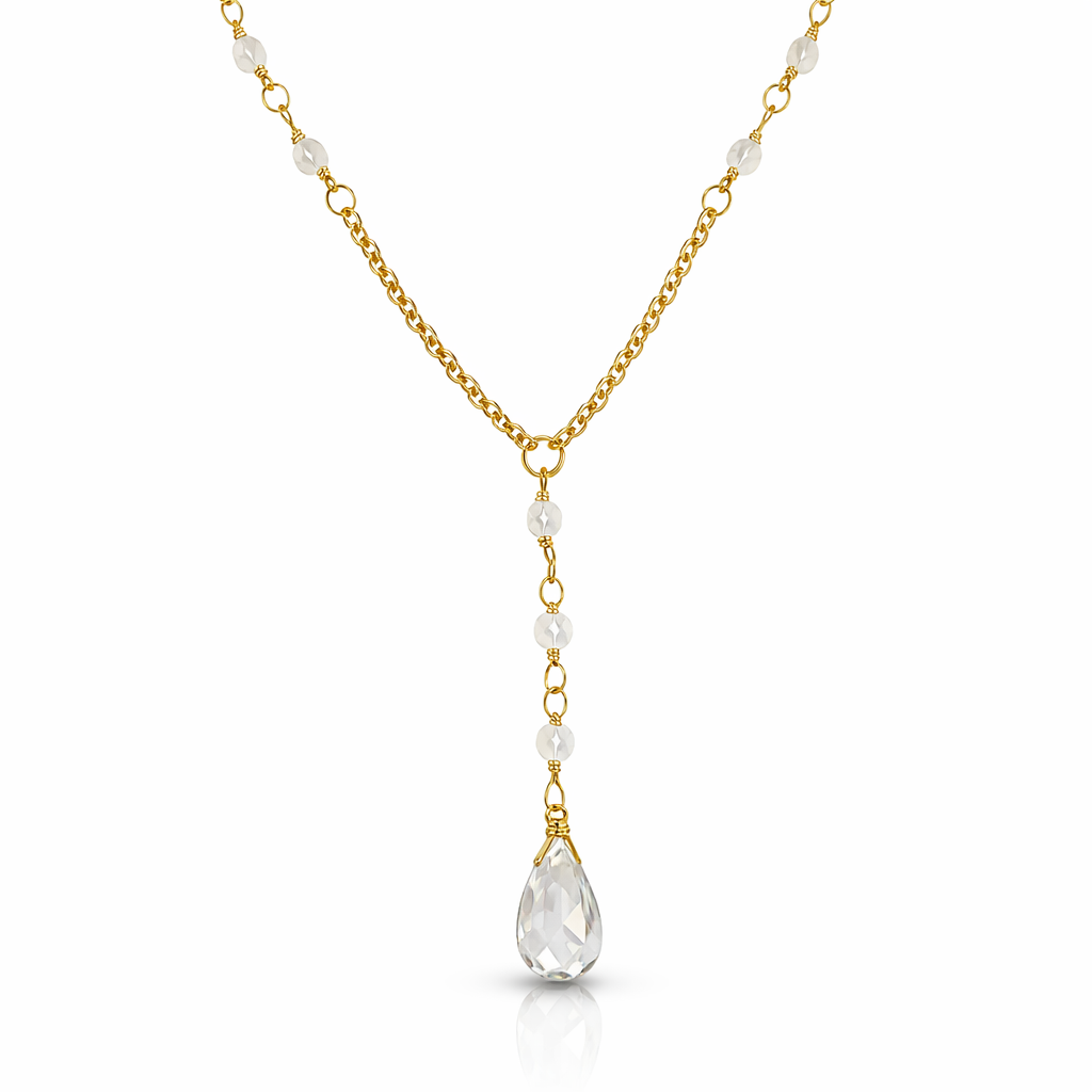 Moonstone Lariat Necklace