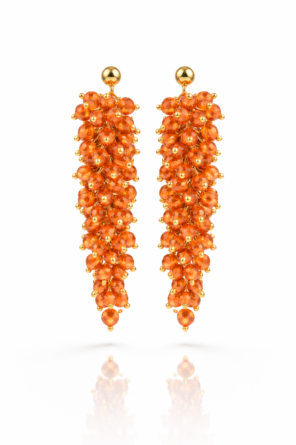 Sunstone Cluster Drop Earrings