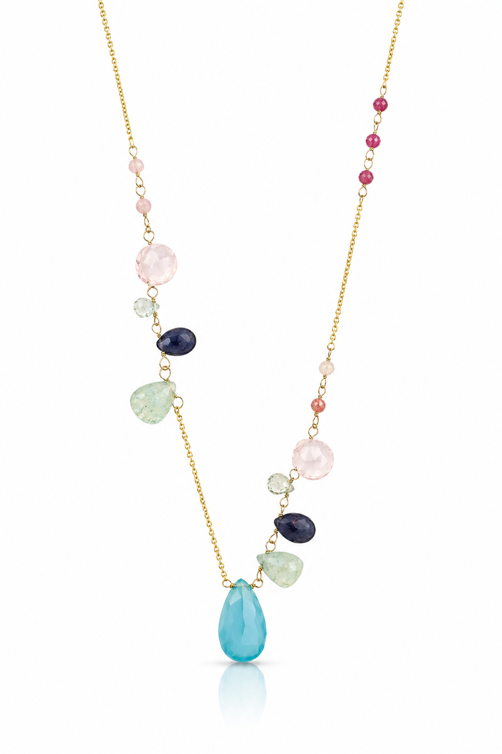 Asymmetrical Aquamarine Necklace