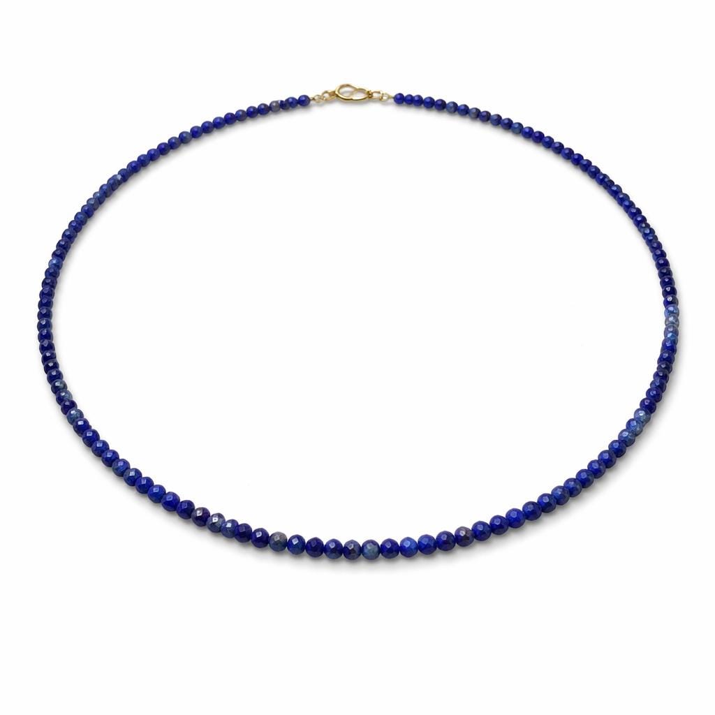 Dainty Lapis Lazuli Beaded Necklace