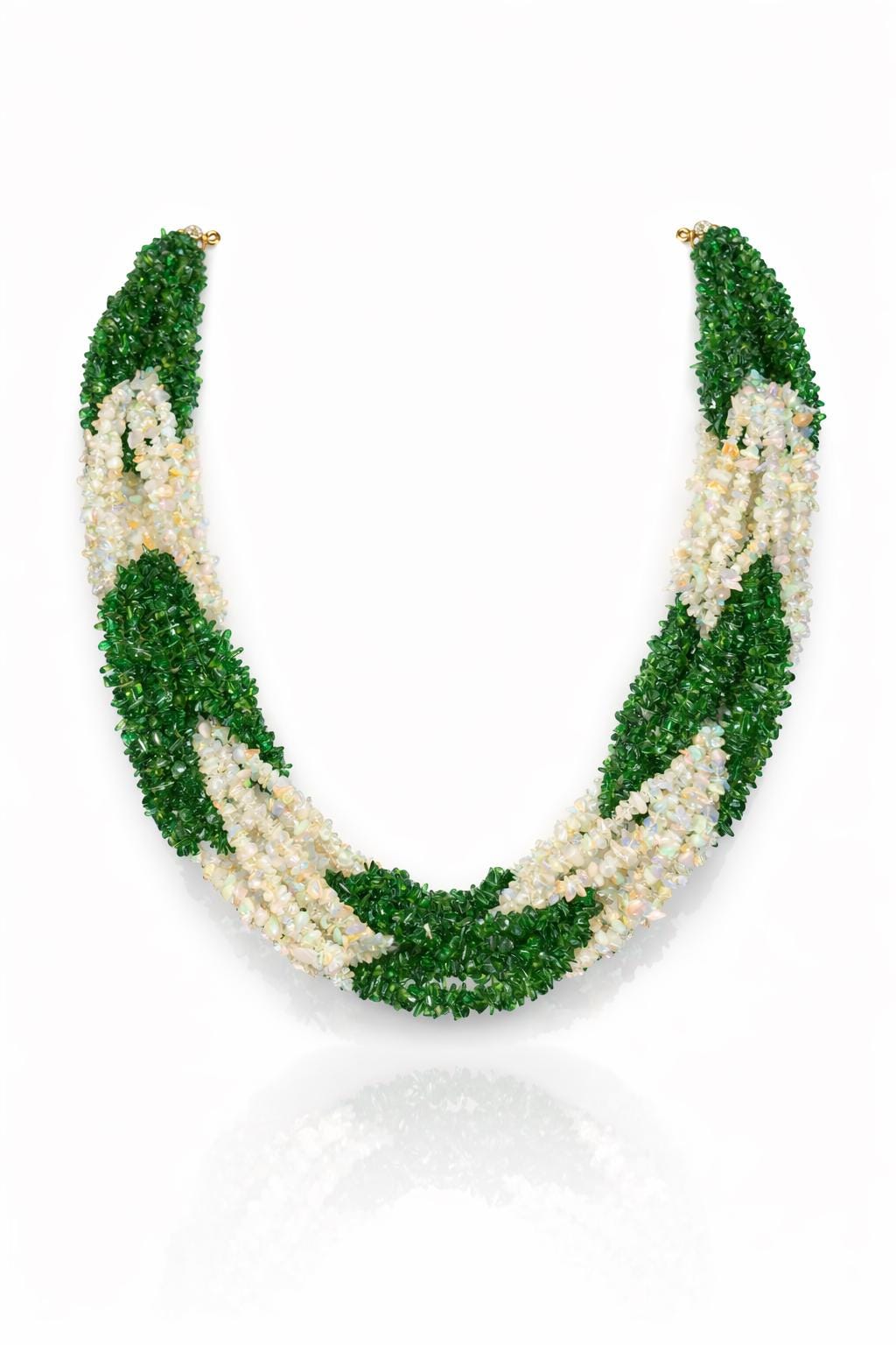 Chrome Tourmaline And Ethiopian Opal Bib Necklace