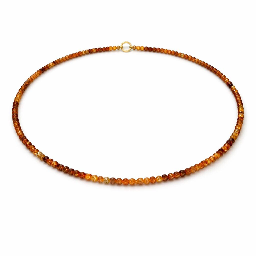 Dainty Sunstone Beaded Necklace