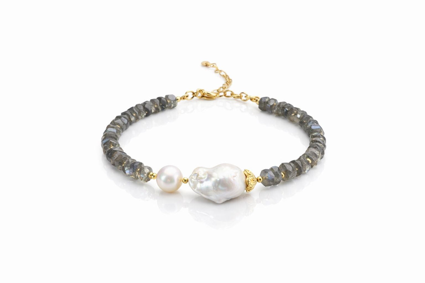Labradorite Pearl Bracelet