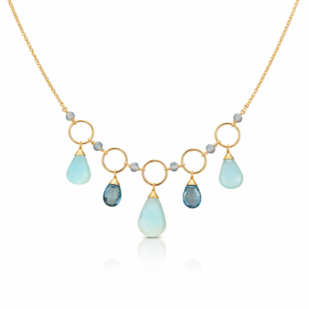 Blue Chalcedony Sparkler Necklace