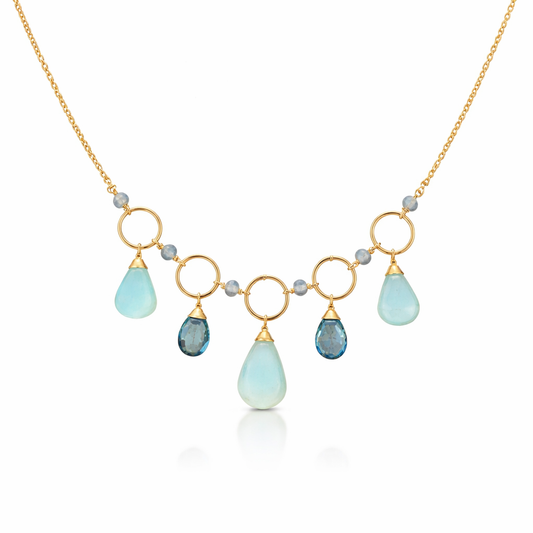 Blue Chalcedony Sparkler Necklace