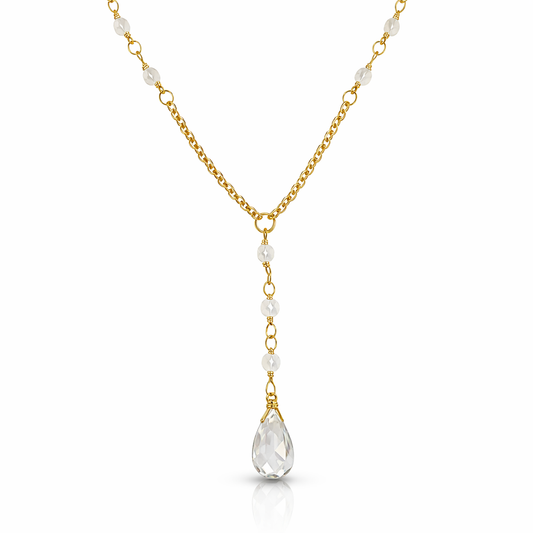 Moonstone Lariat Necklace