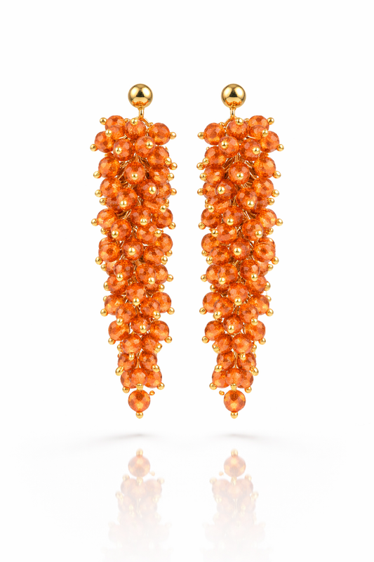 Sunstone Cluster Drop Earrings