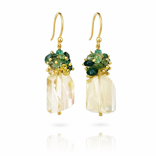 Citrine Cluster Earrings