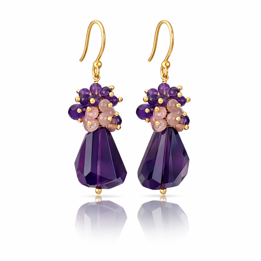 Amethyst Cluster Earrings