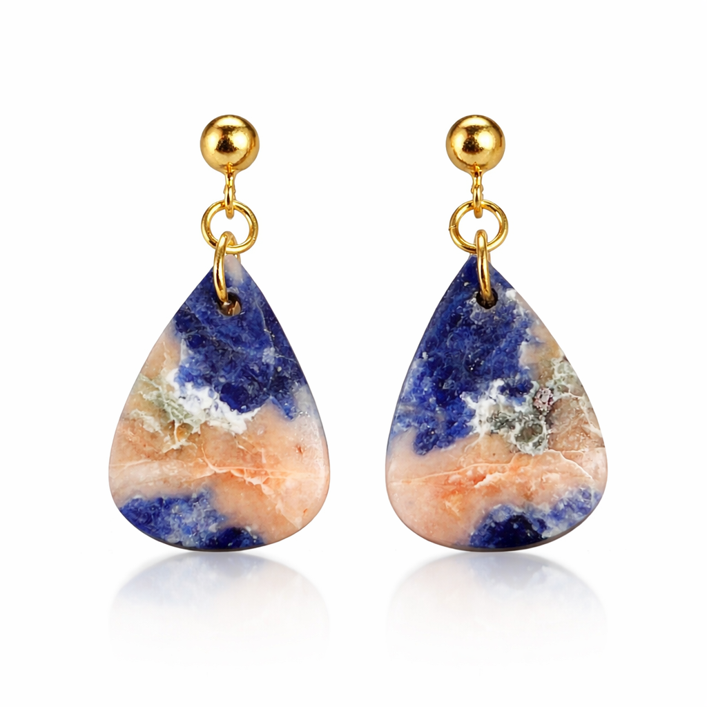 Sunset Sodalite Pear Earrings