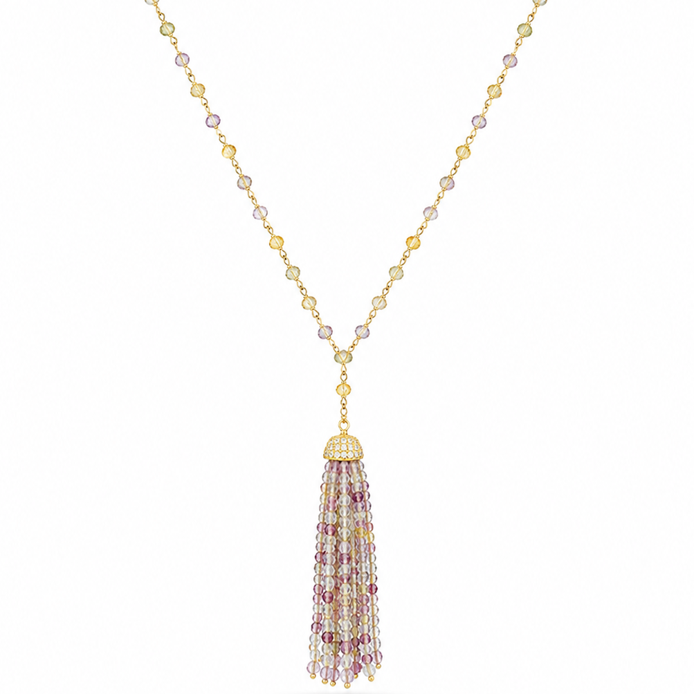 Fluorite Tassel Necklace