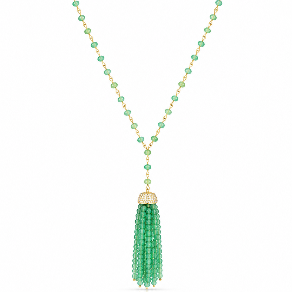 Green Onyx Tassel Necklace