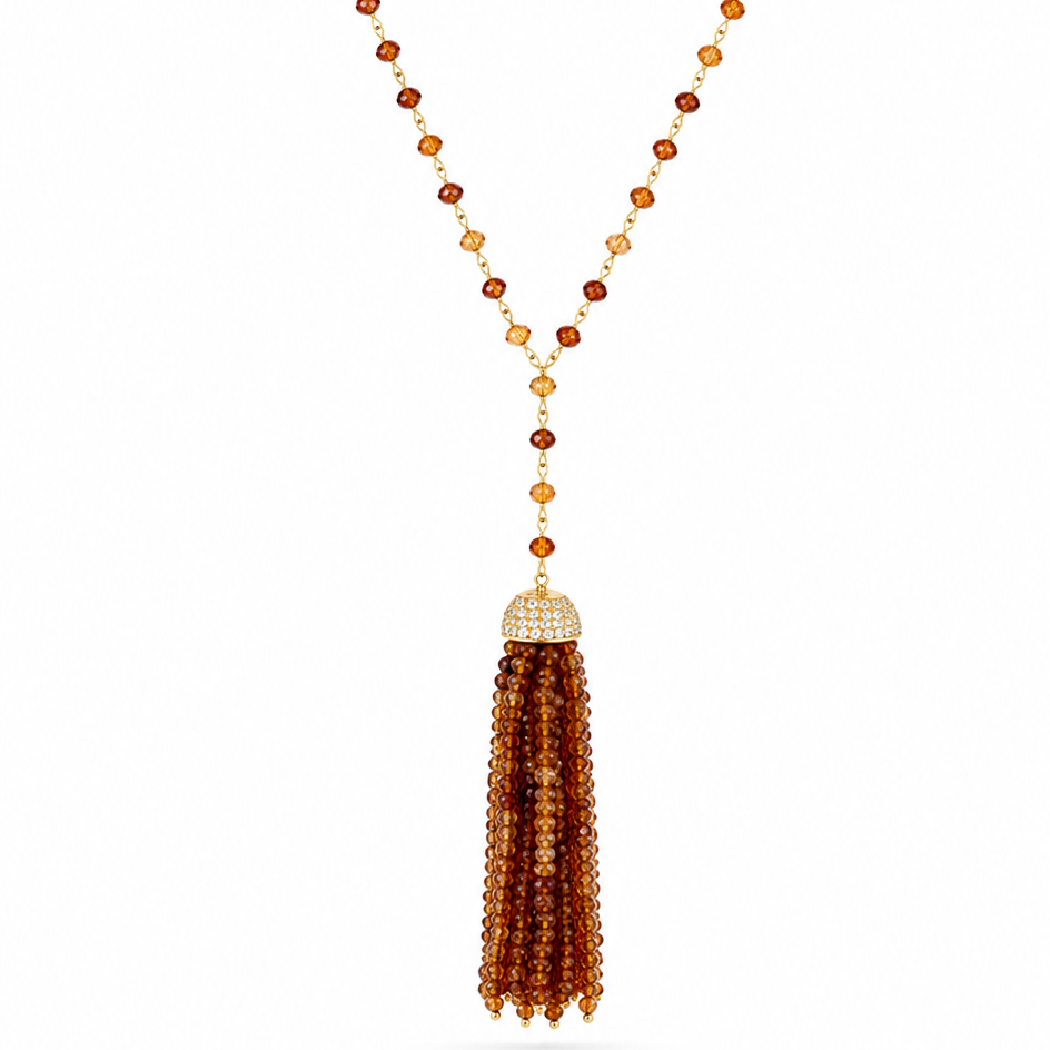 Sunstone Tassel Necklace