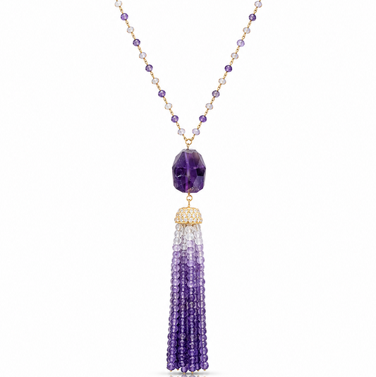 Amethyst Tassel Necklace