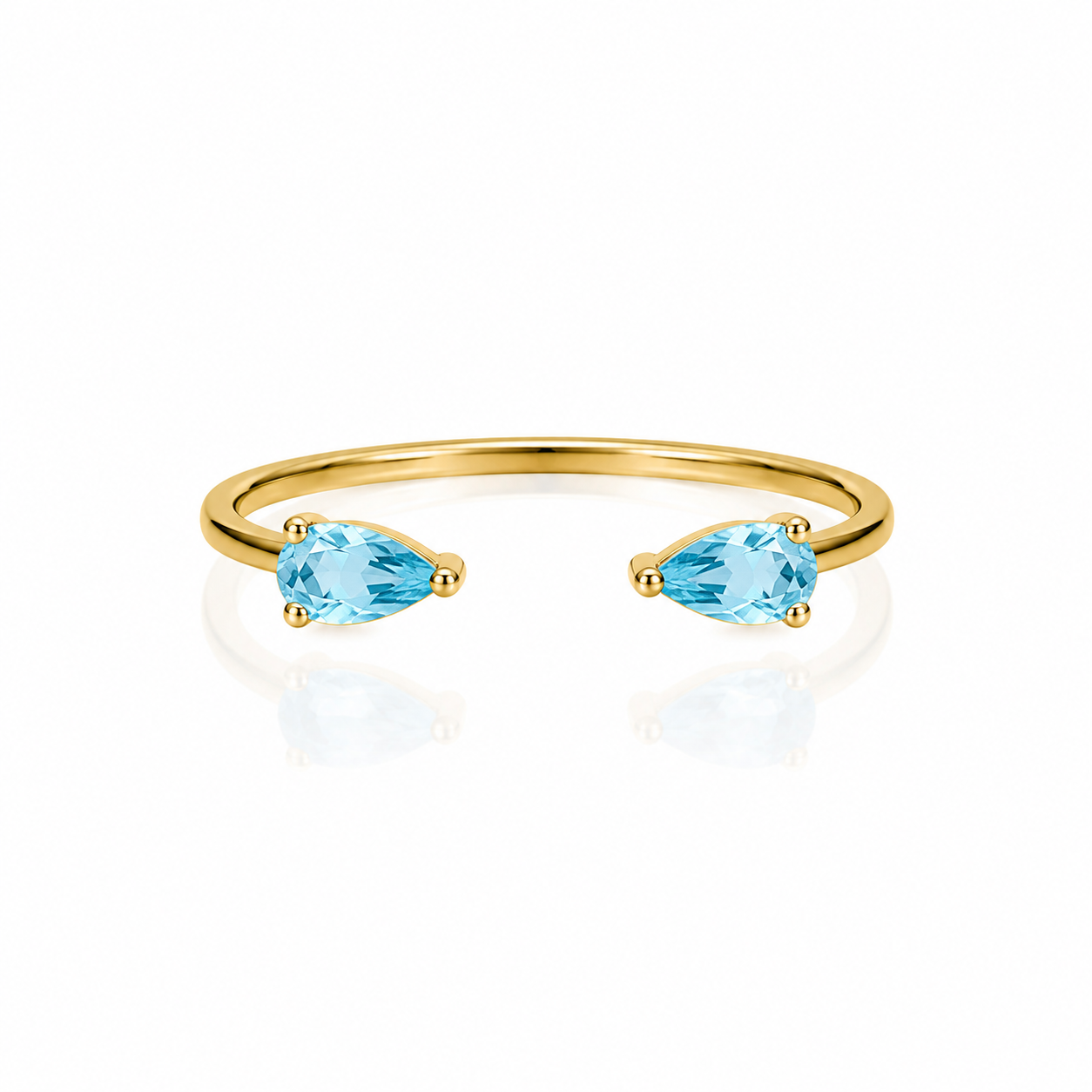 Twin Pear Finger Cuff - Blue