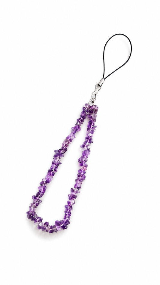 Raw Amethyst Phone Charm