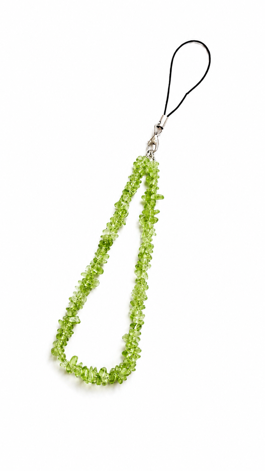 Raw Peridot Phone Charm
