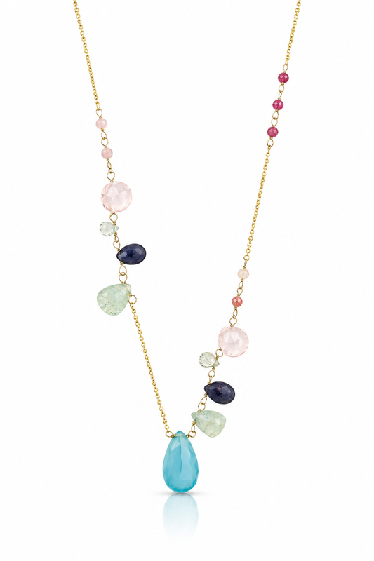 Asymmetrical Aquamarine Necklace