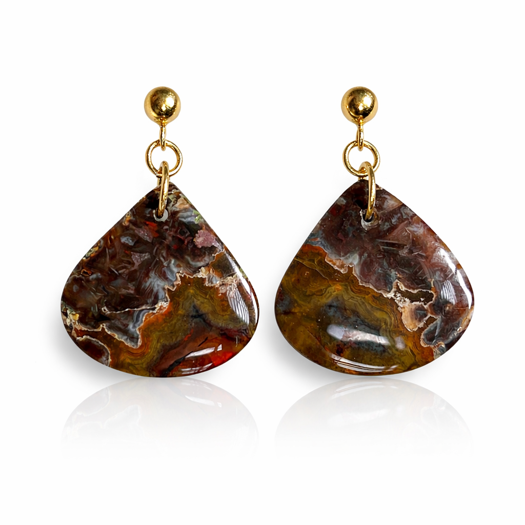 Crazy Lace Agate Earrings
