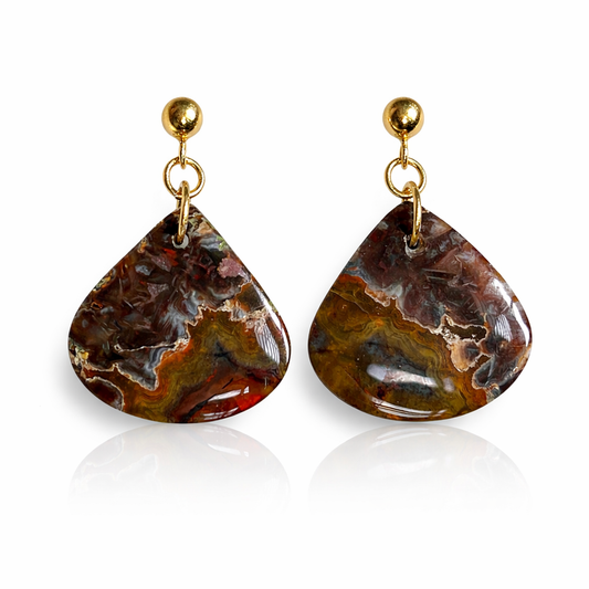 Crazy Lace Agate Earrings