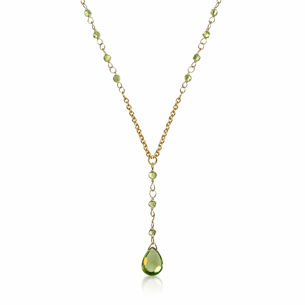 Peridot Lariat Necklace