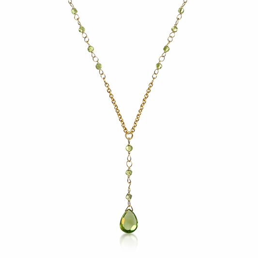 Peridot Lariat Necklace