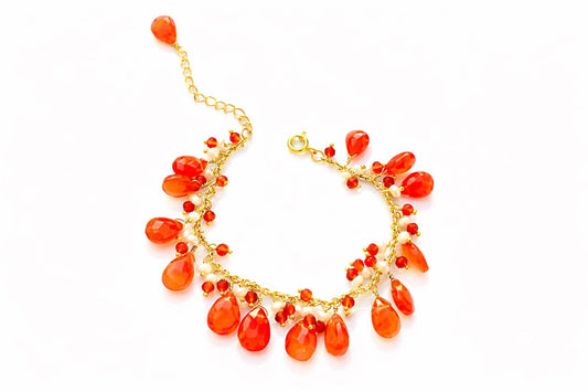 Gracious Pearl And Carnelian Bracelet
