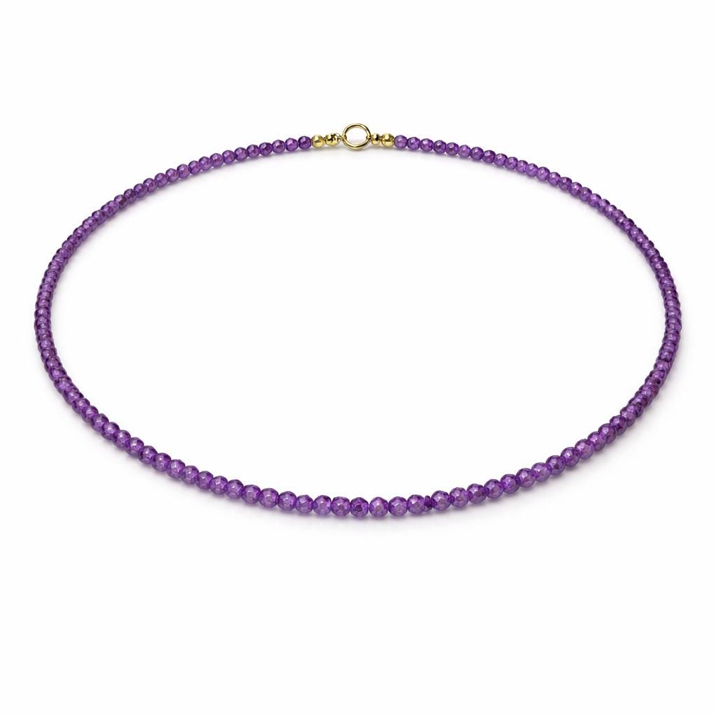 Dainty Amethyst Beaded Necklace