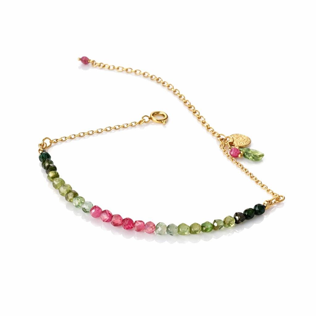 Dainty Watermelon Tourmaline Bracelet