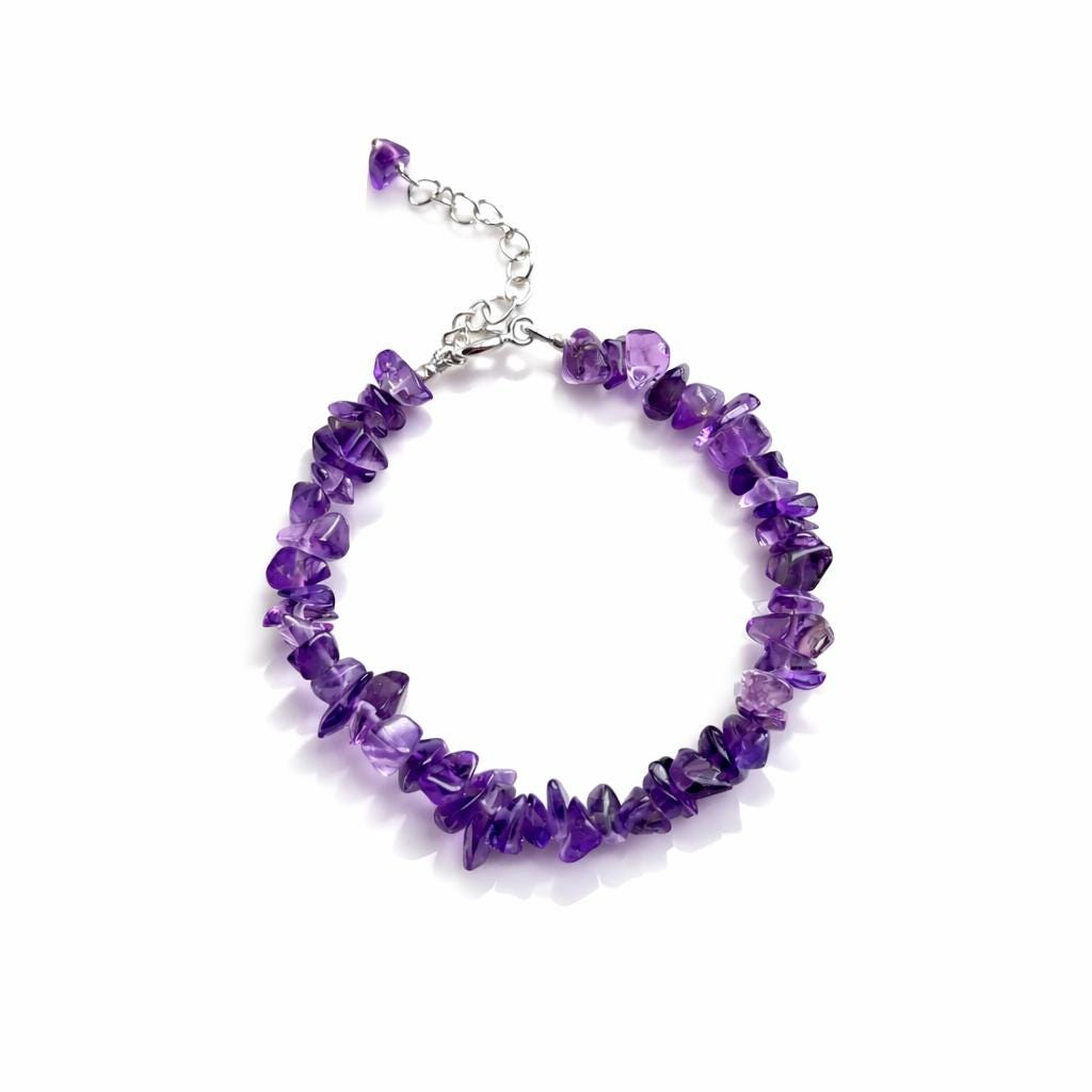 Raw Amethyst Beaded Bracelet
