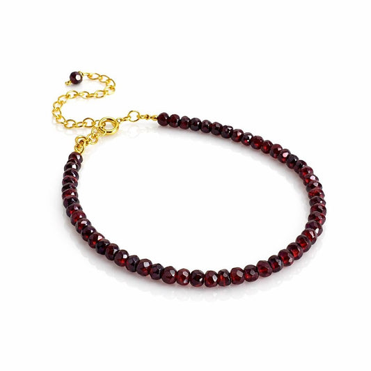 Garnet Beaded Bracelet