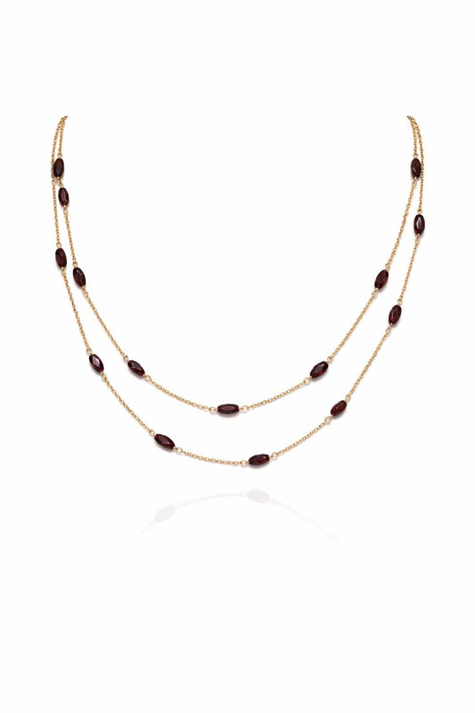 Garnet Layered Necklace