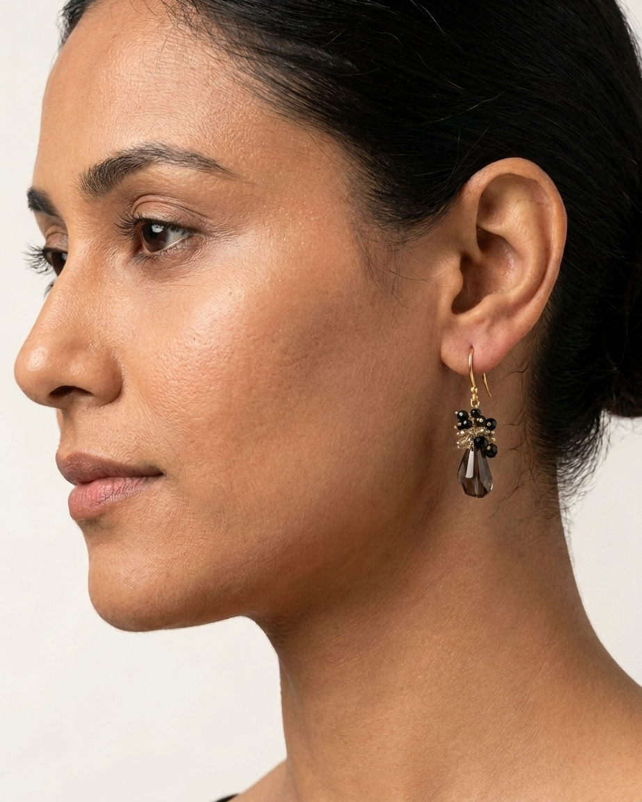 Smoky Quartz Cluster Earrings